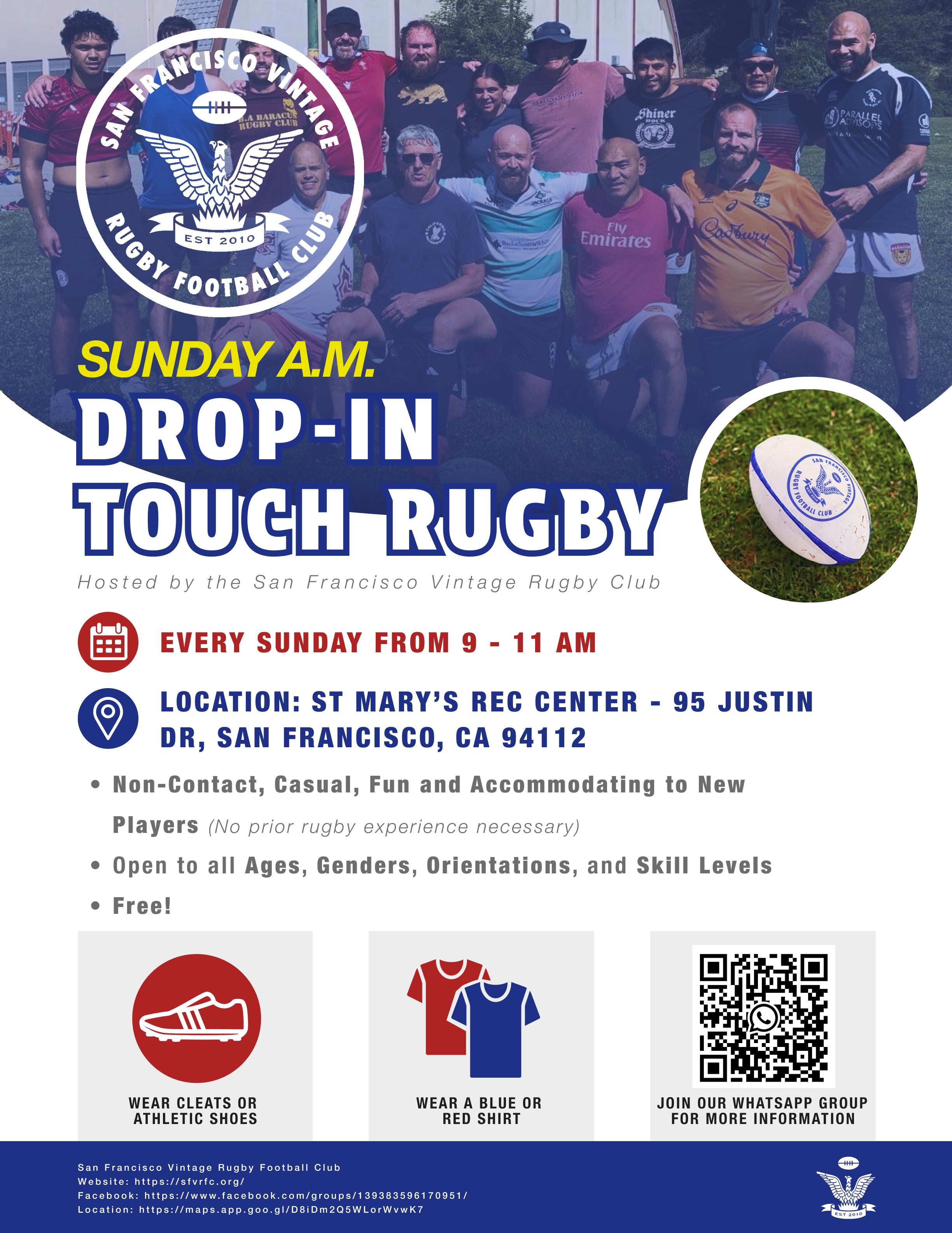 San Francisco Vintage Rugby Football Club Flyer